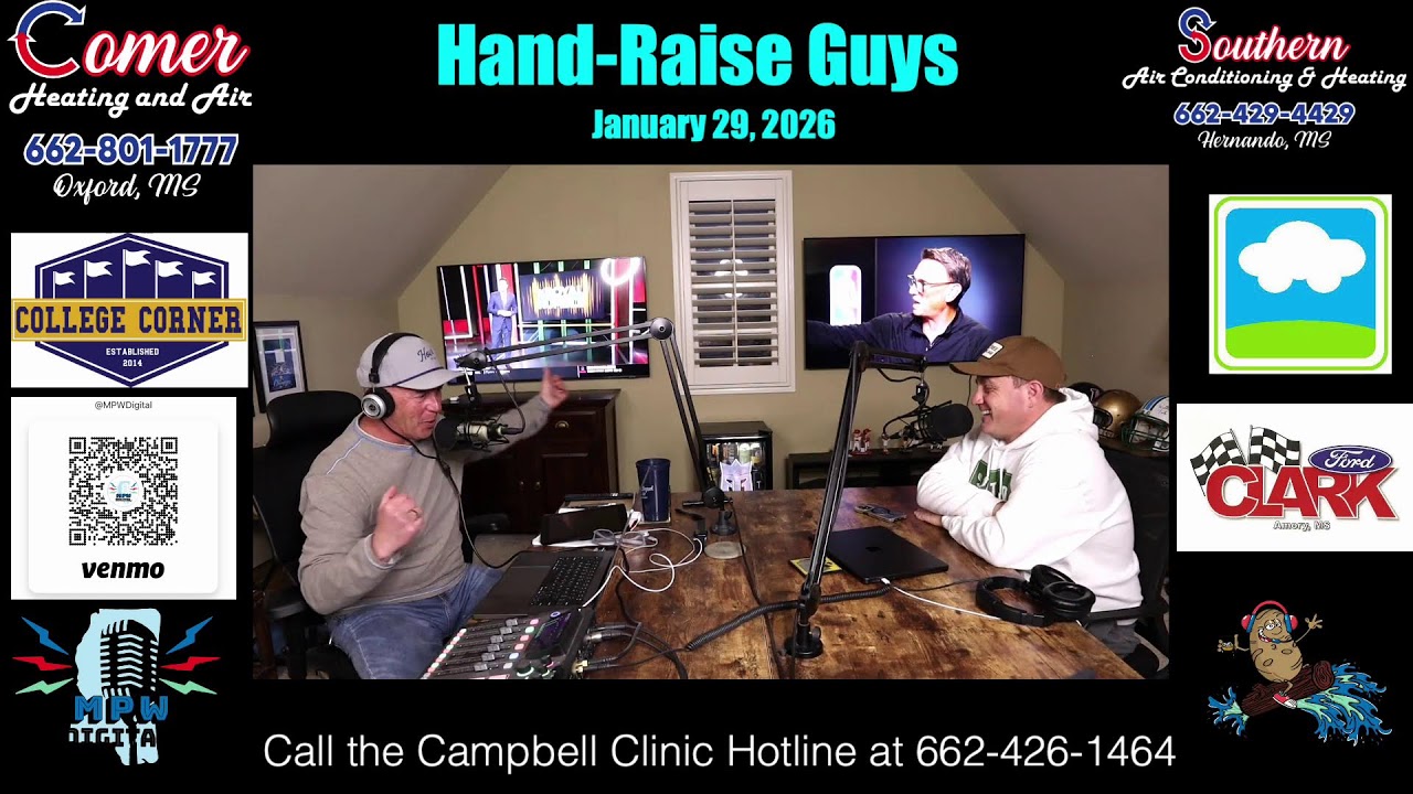 Hand-Raise Guys, pres. by Comer Heating and Air and Southern Air Conditioning & Heating: 1-29–26