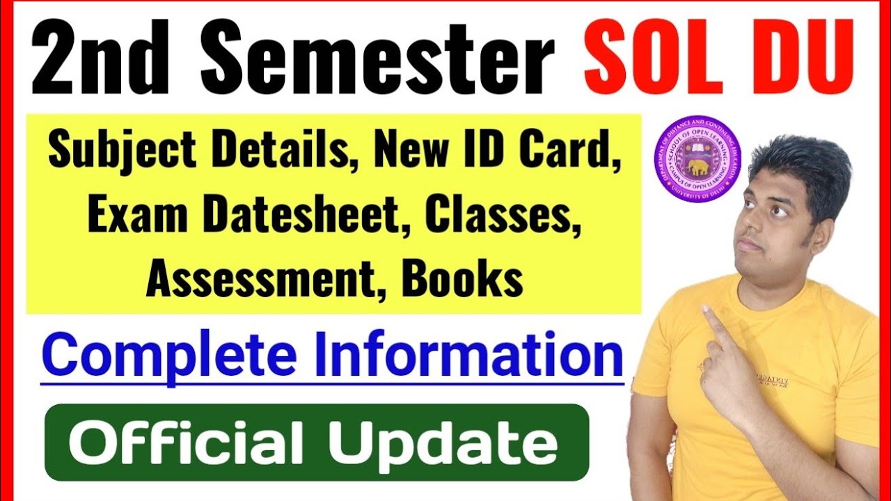 DU SOL 2nd Semester 2026_Exam Date, Assessment, Books, Classes, ID Card, Subject Details, Syllabus