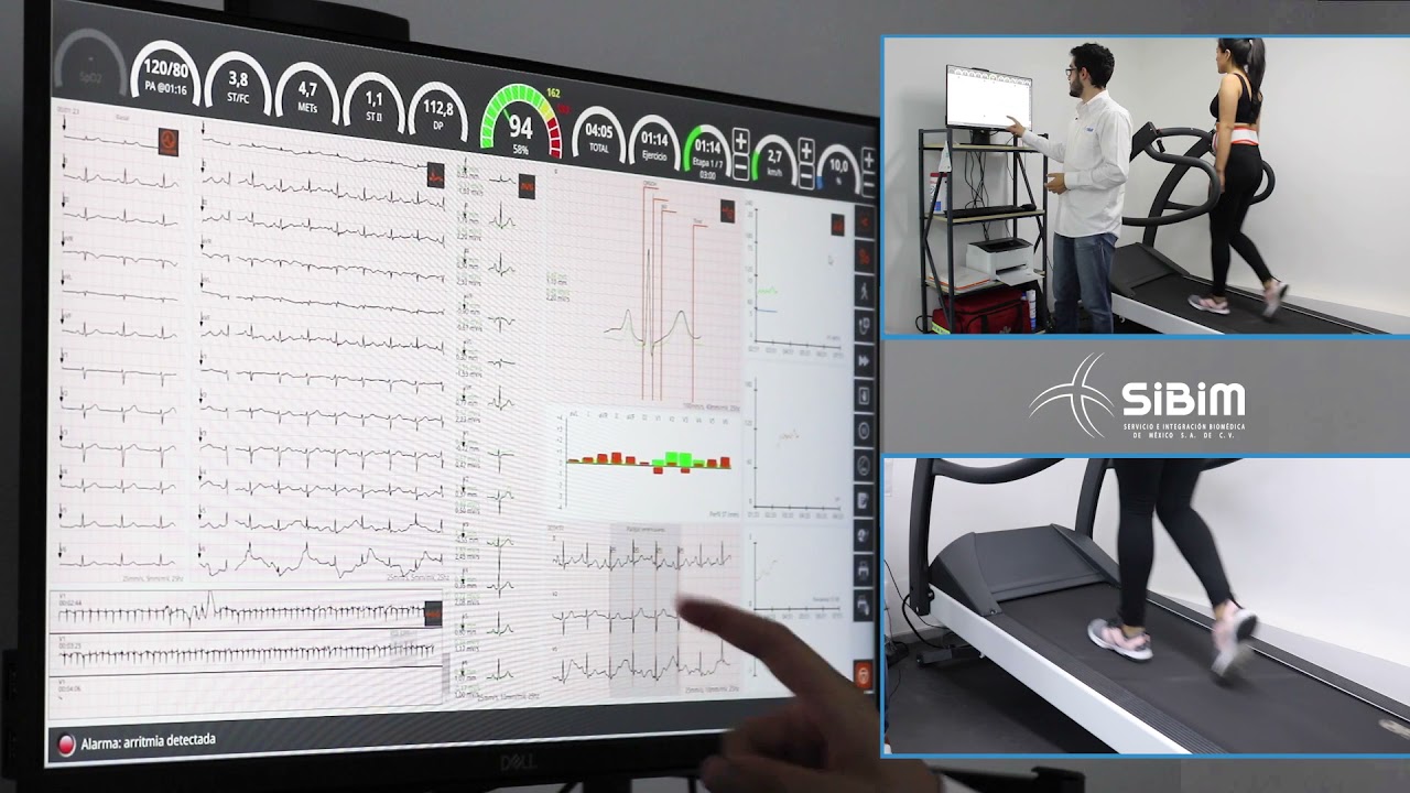 Capacitación del sistema Prueba de esfuerzo: Cubestress CARDIOLINE con banda sin fin Trackmaster