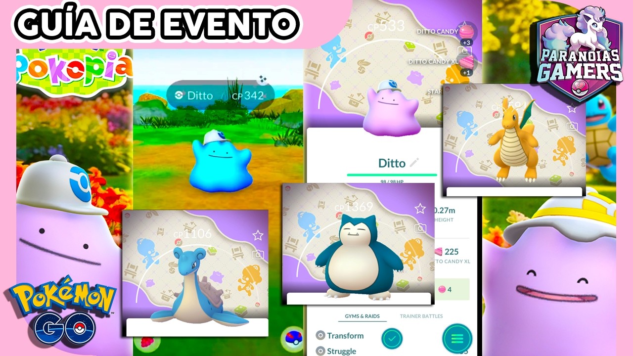 📢DÓNDE y CÓMO CONSEGUIR LOS FONDOS DE DITTO (DRAGONITE, SNORLAX Y LAPRAS) Pokémon GO & Pokopia GUÍA