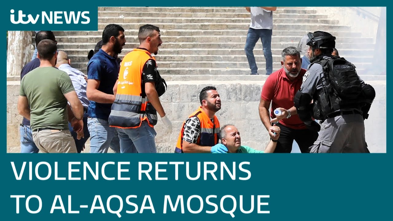 Gaza truce tested after violence breaks out again at Al-Aqsa Mosque | ITV News