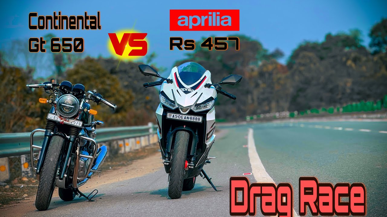 Aprilia Rs 457 Vs Continental Gt 650🔥| DRAG RACE | Unexpected Results😱  #apriliars457 #gt650 #gopro