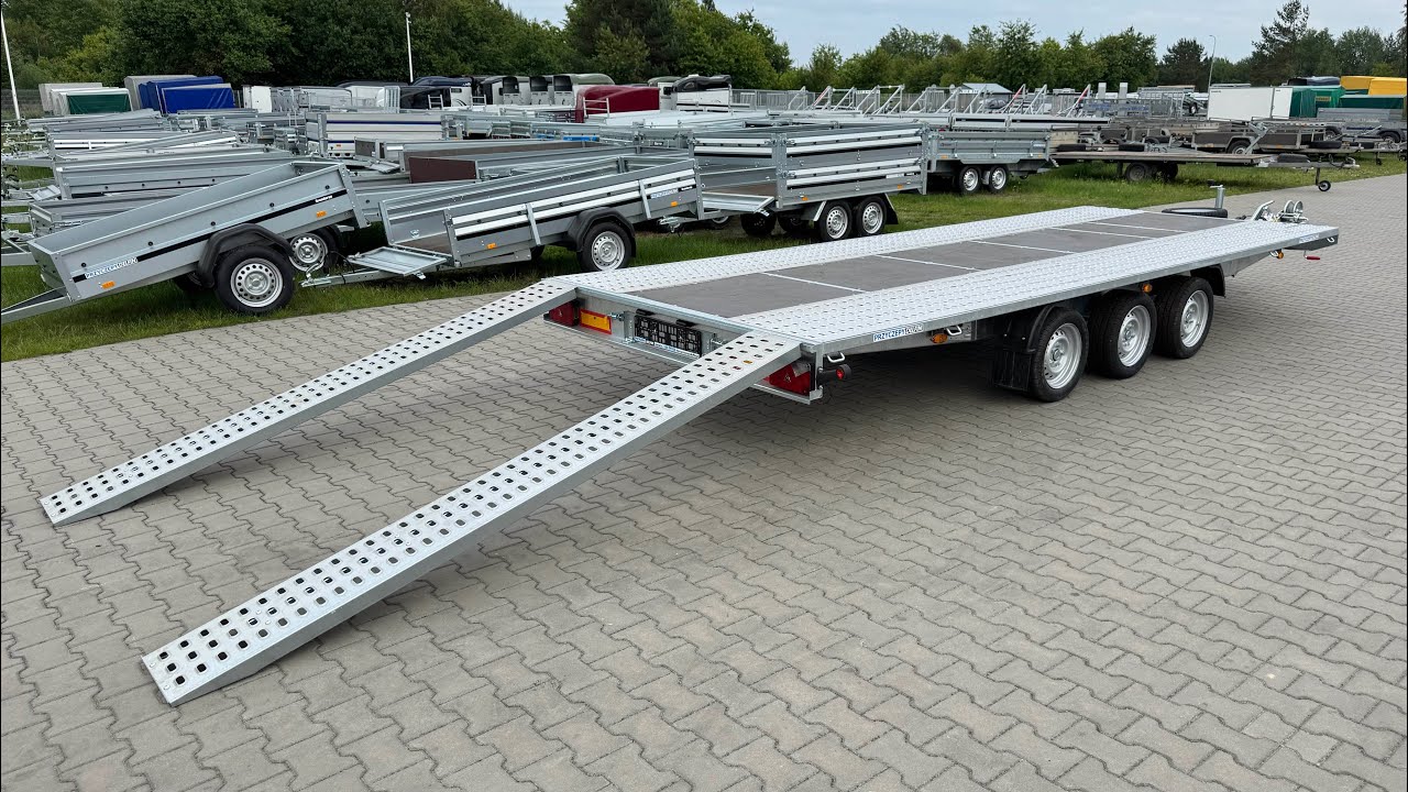 Niewiadów Mars 5.5 | 3500 kg / 550 x 210 cm / 3 osie / płaska platforma / wciągarka, koło zapasowe