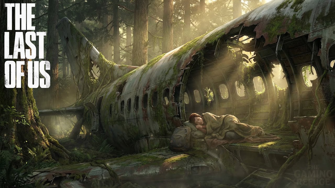 Ellie Sleeping in a Crashed Plane ✈️ | The Last of Us Sunrise Ambience | Relaxing Forest Music