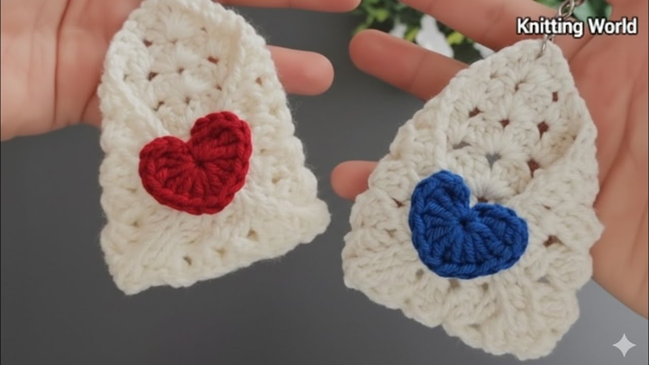 💌✨ *Crochet Heart Envelope Keychain – Perfect Handmade Valentine’s Gift!* ✨💌