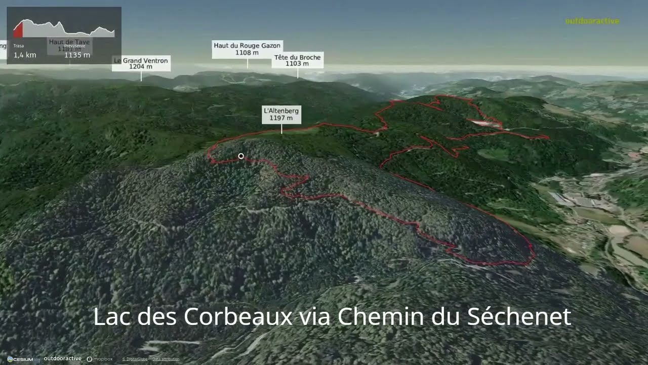 Lac des Corbeaux via Chemin du S&eacute;chenet ∆ hiking trails ∆ 3d-trail.com/france/