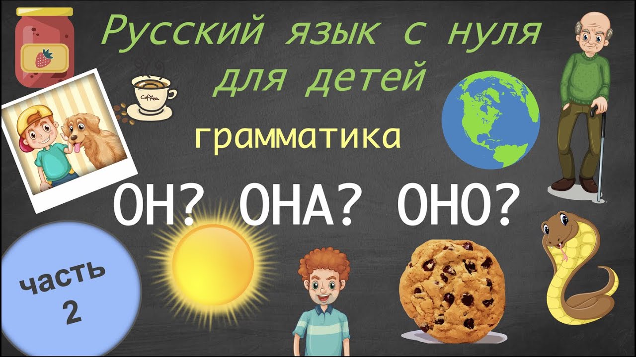 Род существительных. Часть 2. Он-она-оно. Gender of nouns in Russian. Русский язык для детей