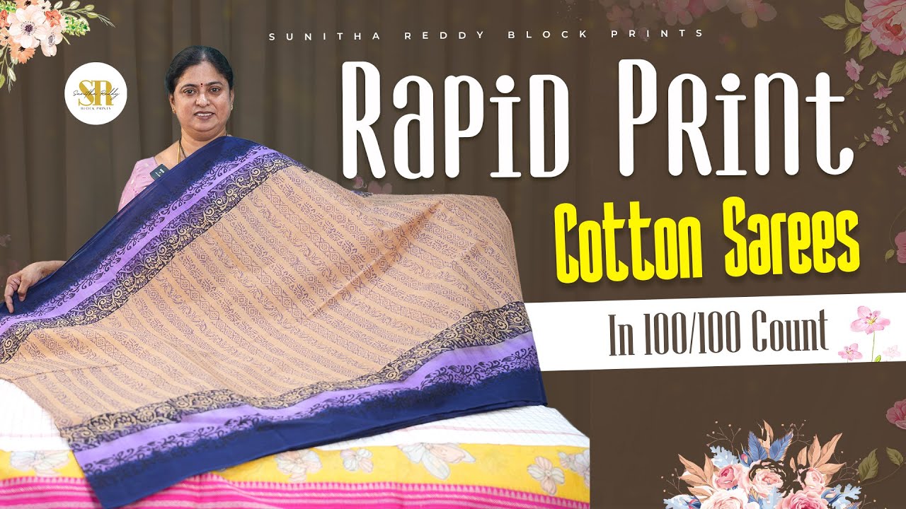 Pure Cotton Sarees 100/100 Count | Beautiful Rapid Prints Collection | Jejis Vlogs