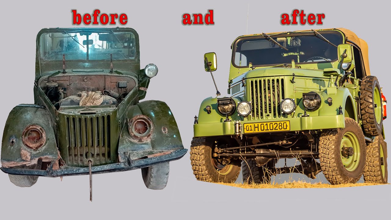 Газ 69а,1967 года выпуска, полная реставрация кузова. gaz 69a, model, complete bodywork restoration.