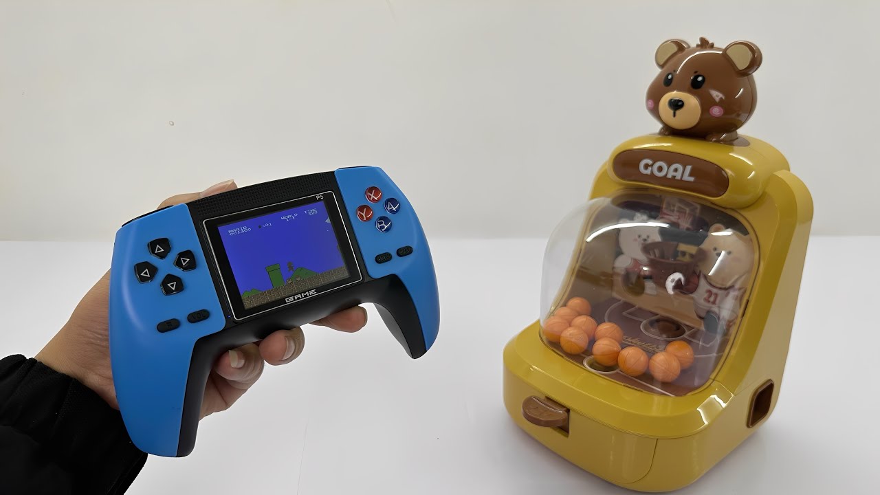 Game console unboxing and review video: Basketball shooting machine, Super Mario Bros., Contra
