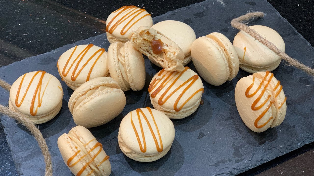 ماكرون فرنسي ناجح بالكراميل المملح   Recette macarons inratable au caramel beurre salé