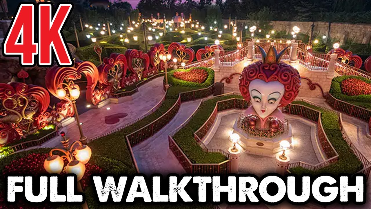 Alice in Wonderland Maze 4K Attraction POV - Shanghai Disneyland