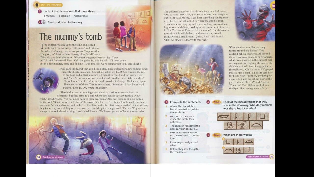SUPER MINDS 6. UNIT 3. ANCIENT EGYPT.  THE MUMMY'S TOMB. p.38-39