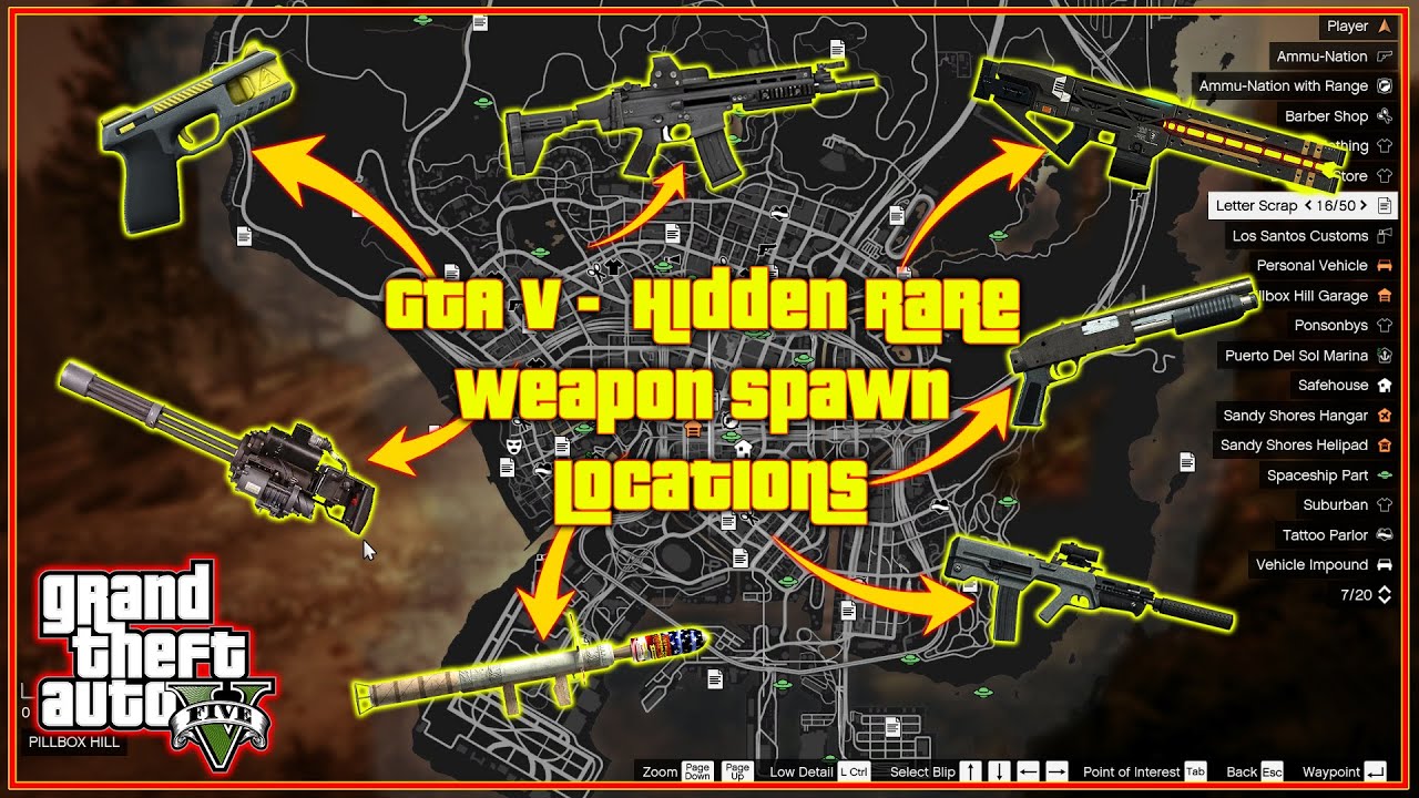 GTA V - All New 30+ Hidden Weapon Location in Story Mode 2024! (Railgun, Carbine Rifle Mk II)
