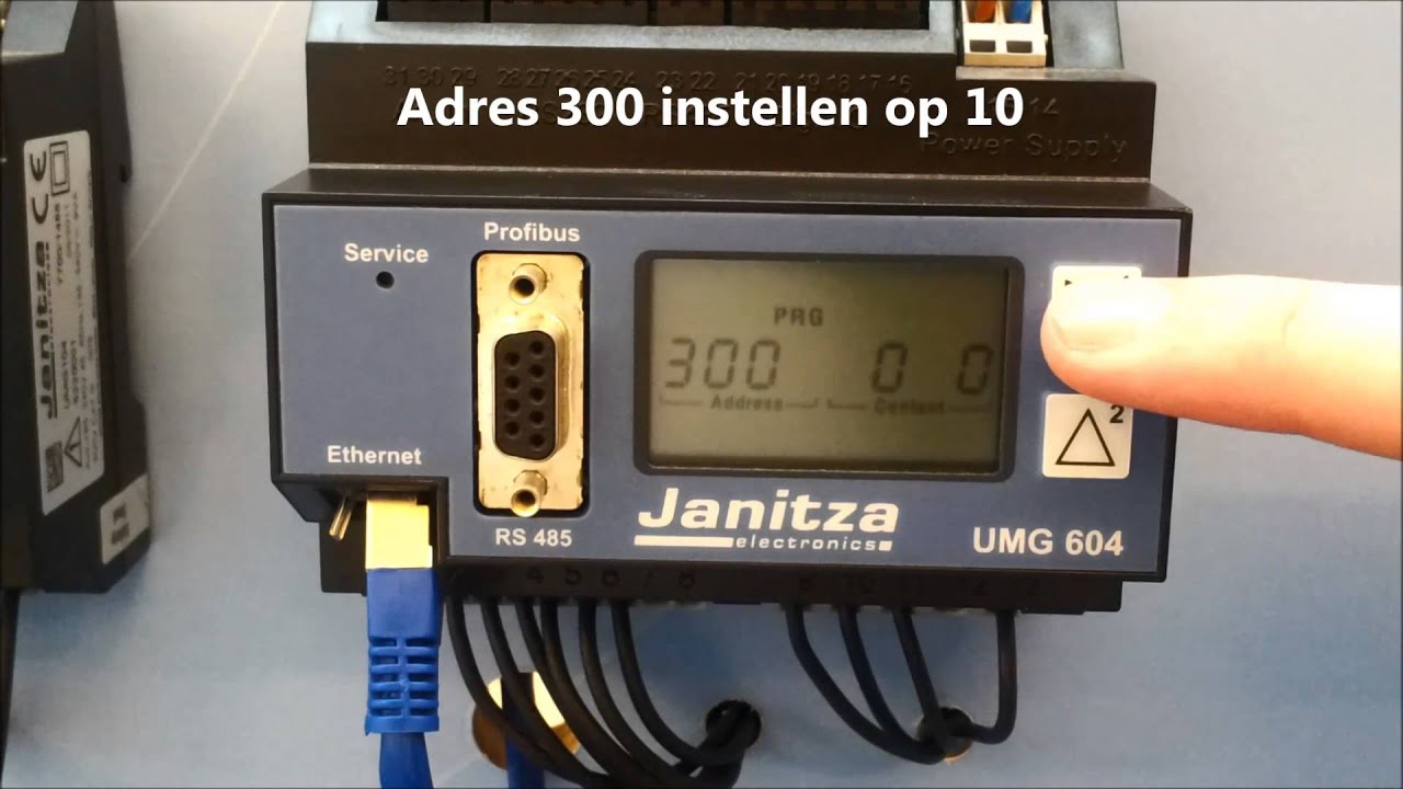 Janitza UMG604 / UMG605 instellen op vast IP-adres