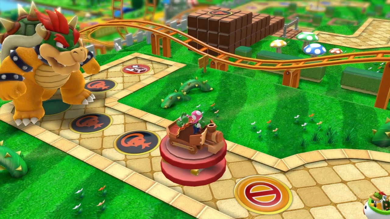 Mario Party 10 Bowser Party #972 Luigi, Toadette, Yoshi, Mario Mushroom Park Master Difficulty