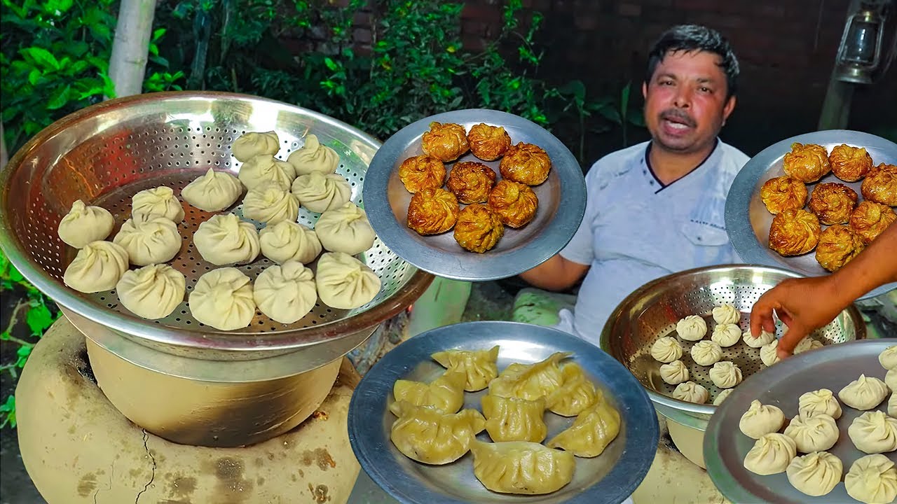 मोमोज और लाल चटनी बनाने की सबसे आसान विधि Street Style Momo - Paneer Momos - Easy ways to fold Momo