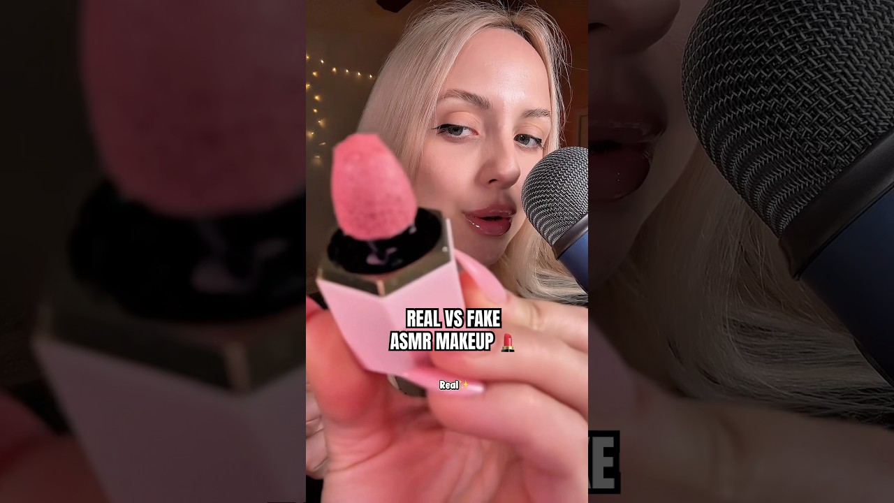Real VS Fake ASMR Makeup 💄 #asmr #asmrtriggers #shortsasmr #tingles