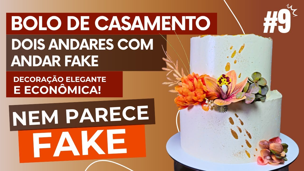 Bolo de Casamento de Dois Andares com Andar Fake ✨ Decoração Elegante e Econômica!