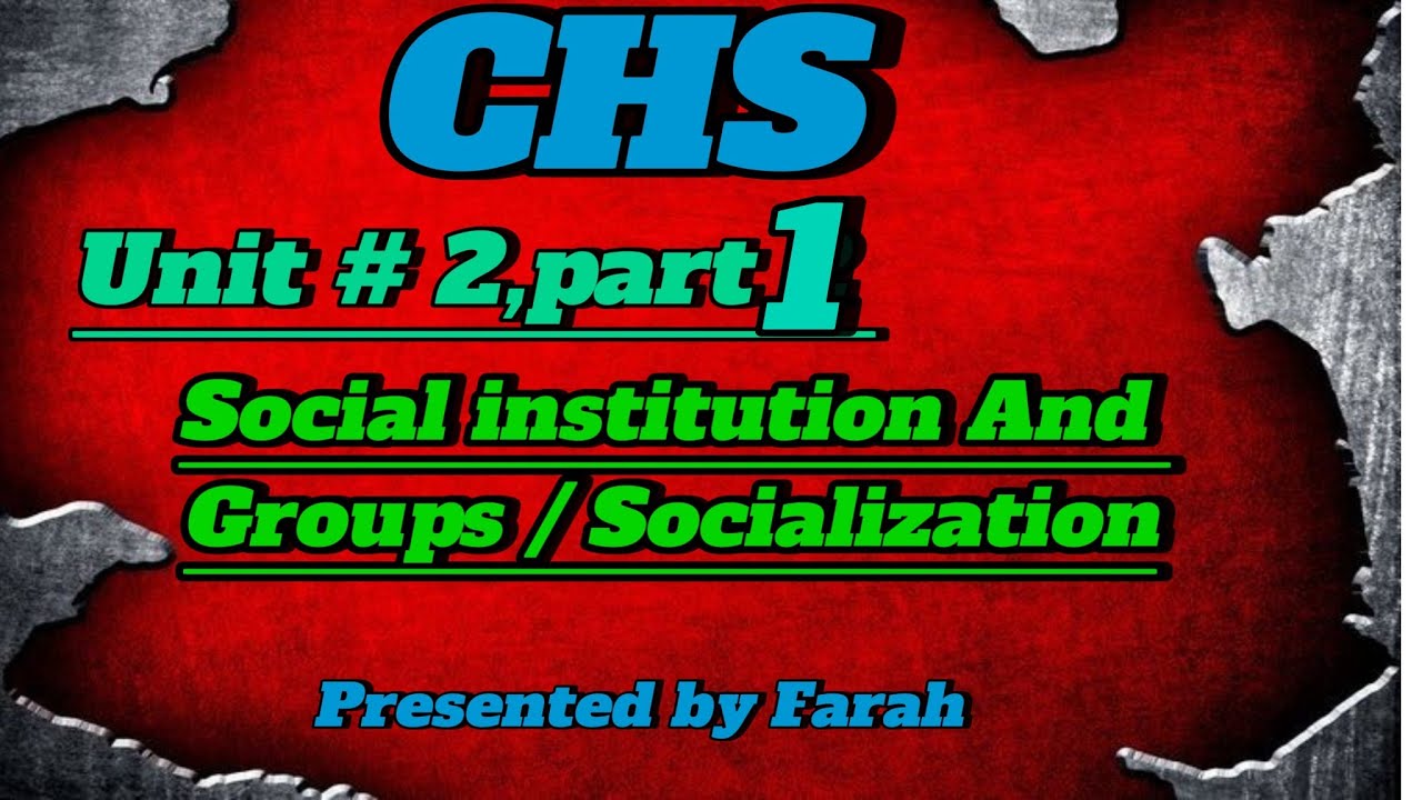 C, H, S  l Unit 2 ,part 1  l Social institution And group/Socialization l By @Nursingwithfarah 