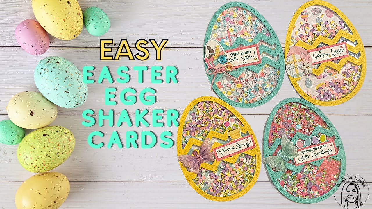 Easy Easter Egg Shaker Cards using Queen & Co.'s Easter Egg Kit & Echo Park I Love Easter Paper Pad