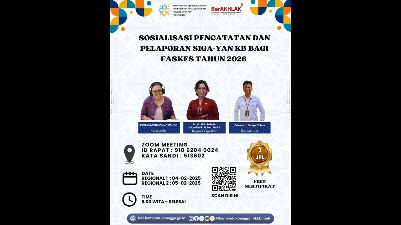 SOSIALISASI PENCATATAN DAN PELAPORAN SIGA-YAN KB BAGI FASKES TAHUN 2026