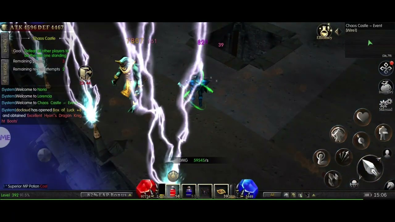 Mu Inmortal Mobile - Chaos Castle ELF (ENE) Gameplay