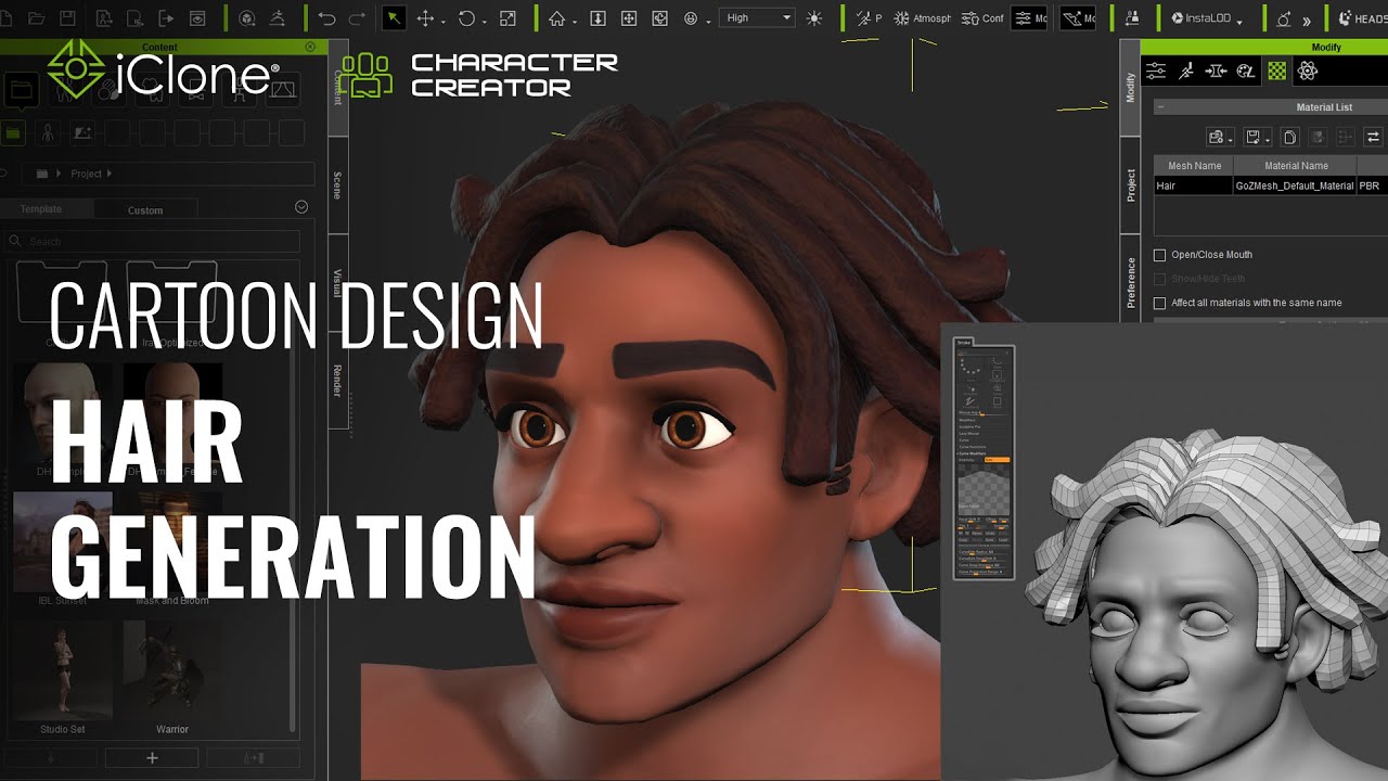 Fast Cartoon Design #2 - Conformable Hair Generation - by Luis Duarte