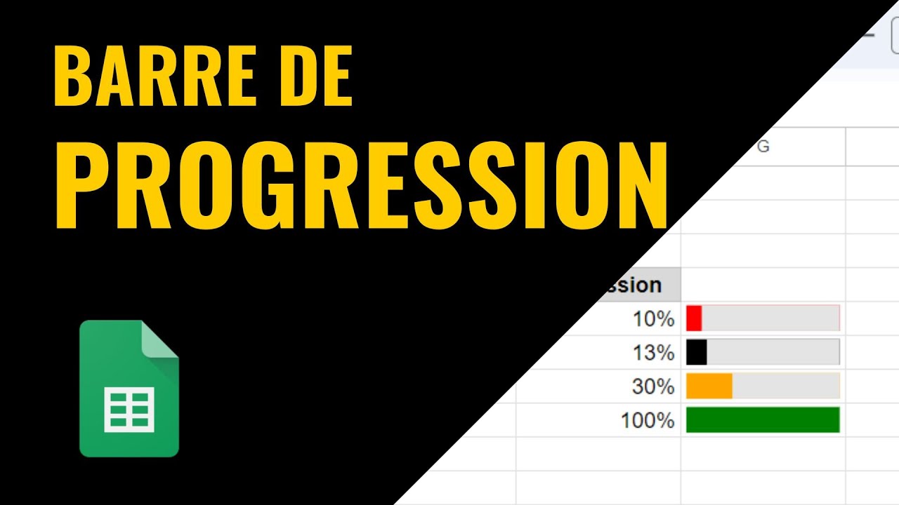 Faire une BARRE DE PROGRESSION dans Google Sheets (couleurs, etc.)