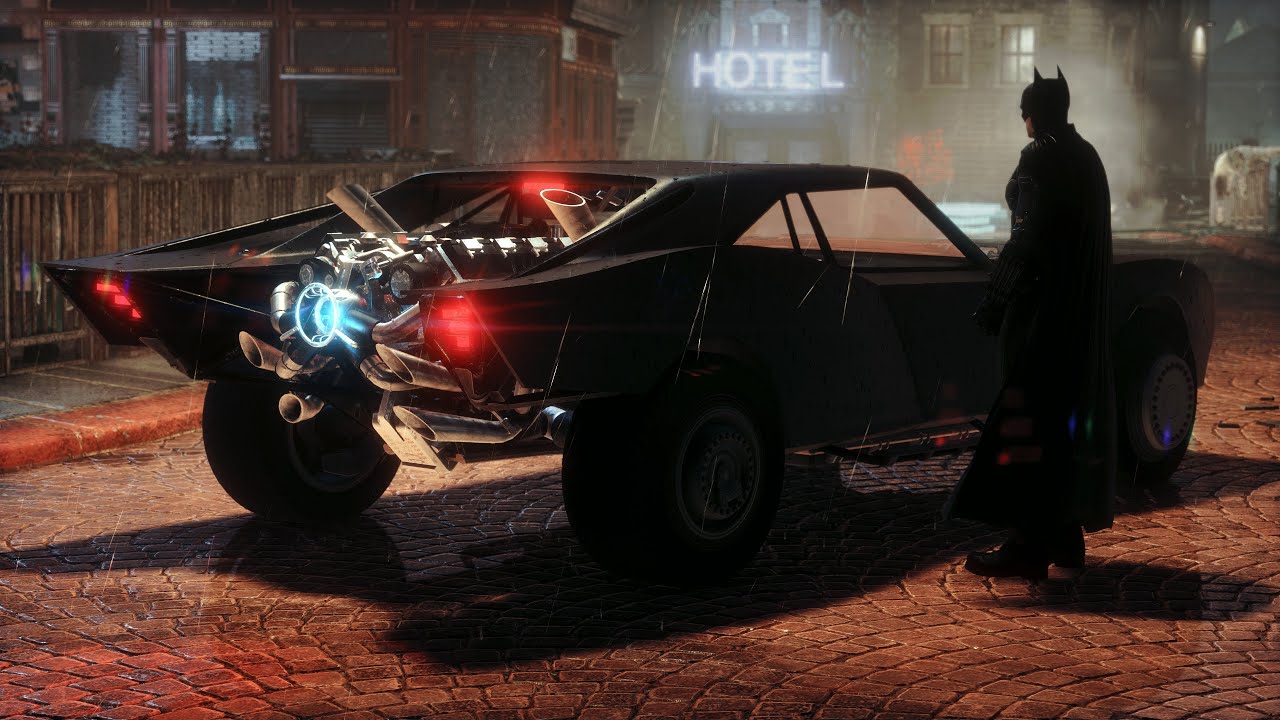 The Batman Batmobile 2022 in Batman Arkham Knight (4K Gameplay & Showcase)