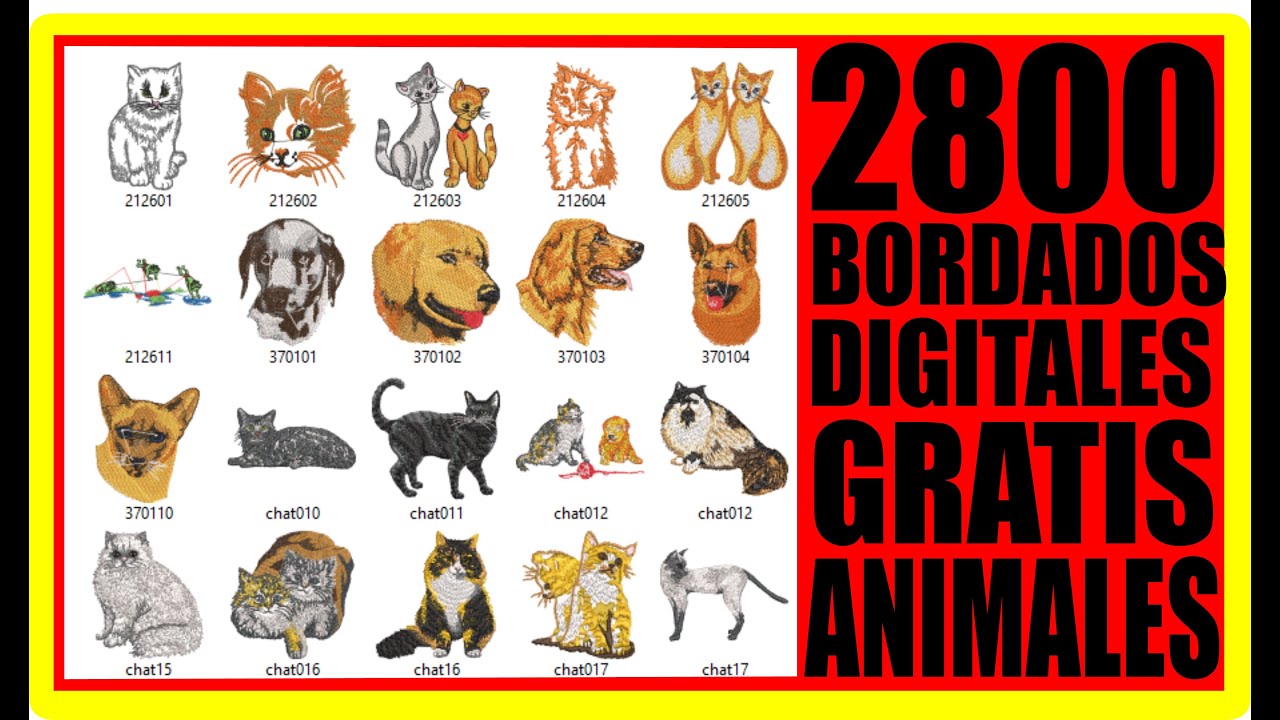 2800 BORDADOS DIGITALES GRATIS DE ANIMALES - PONCHADOS GRATIS - FREE EMBROIDERY DIGITIZING