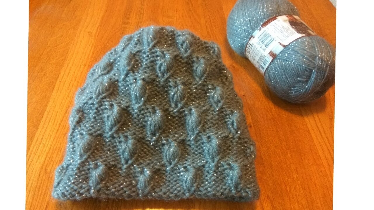 Pletena kapa, pletenje kapa - Knitted hat with relief point