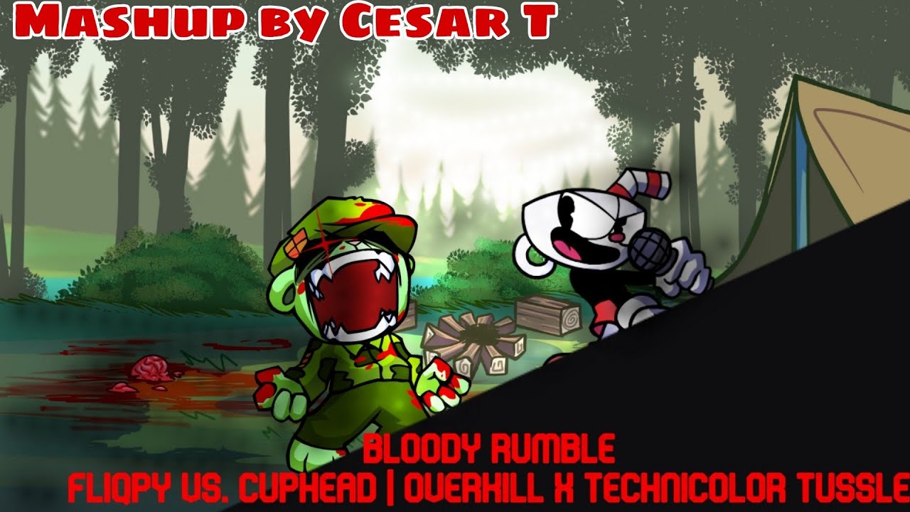 FNF Mashup - Bloody Rumble | Overkill x Technicolor Tussle (Fliqpy vs Cuphead)