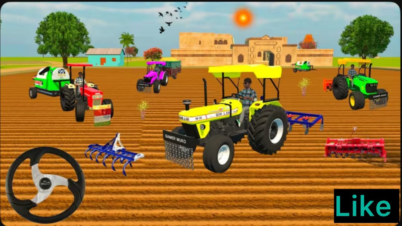 4 TRACTOR , JHOTTA 🚜 , SWARAJ 🚜 , JOHN DEERE 🚜, SONALIKA 🚜 , FROM FARMING 🌾🌿 3D GAM PLAY GAMING 🎮