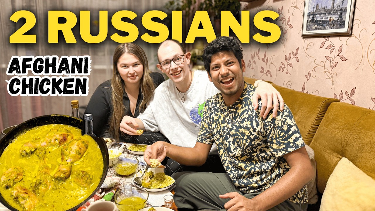 2 Russians Cook Afghani Chicken for the First time 🇷🇺