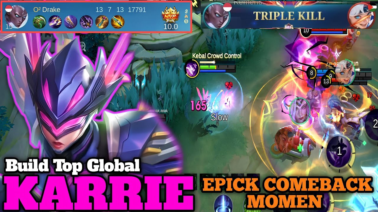 JANGAN COBA ADU LATE GAME DENGAN KARRIE!! INI AKIBATNYA!! | BUILD TOP GLOBAL KARRIE - MLBB