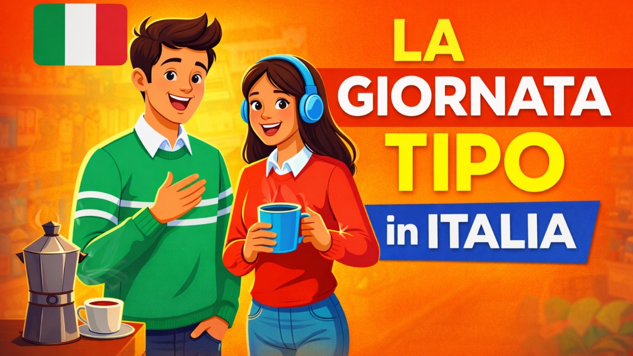 La Giornata Tipo in Italia – Impara l’Italiano con una Conversazione Naturale (A2–B1)