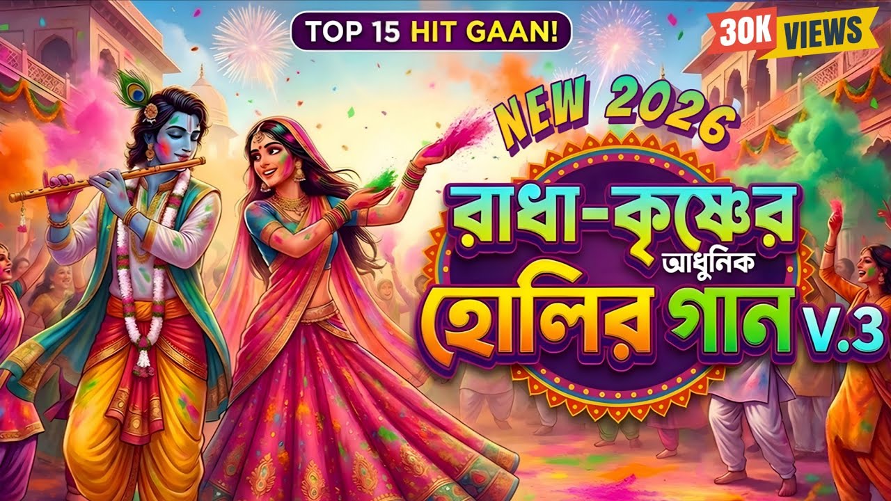 New Bengali Holi Songs 2026 |🫟 রাধা-কৃষ্ণের সেরা ১৫ টি হোলির গান | Jukebox V.3