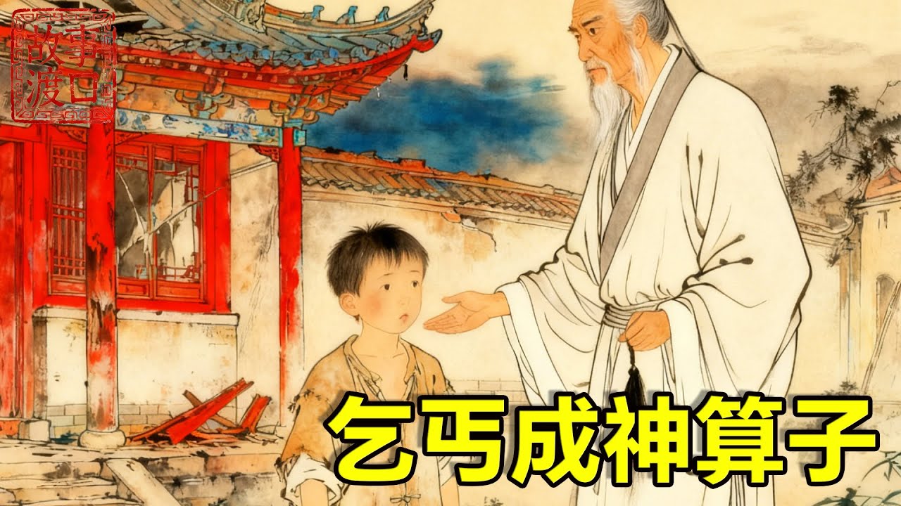 8歲孤兒被舅舅遺棄，只能在破廟乞討為生，寒冬來臨他卻將討來的食物分給難民，誰料一位道士執意收他為徒，傳授占卜之術，最終成了一代神算子！【故事渡口】#民間故事 #故事分享 #故事