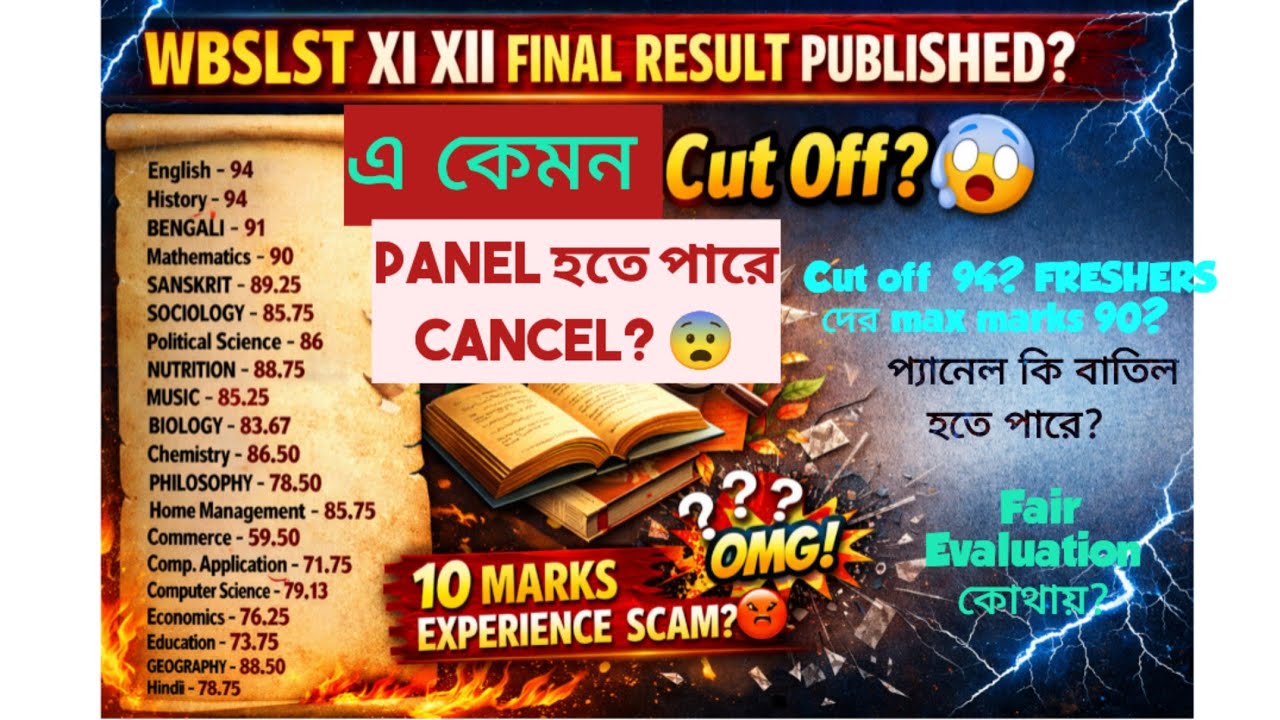 WBSLST XI XII 2025 FINAL MERIT 😨? Extreme corruption? Freshers race up to 90, but cut-off is 94!