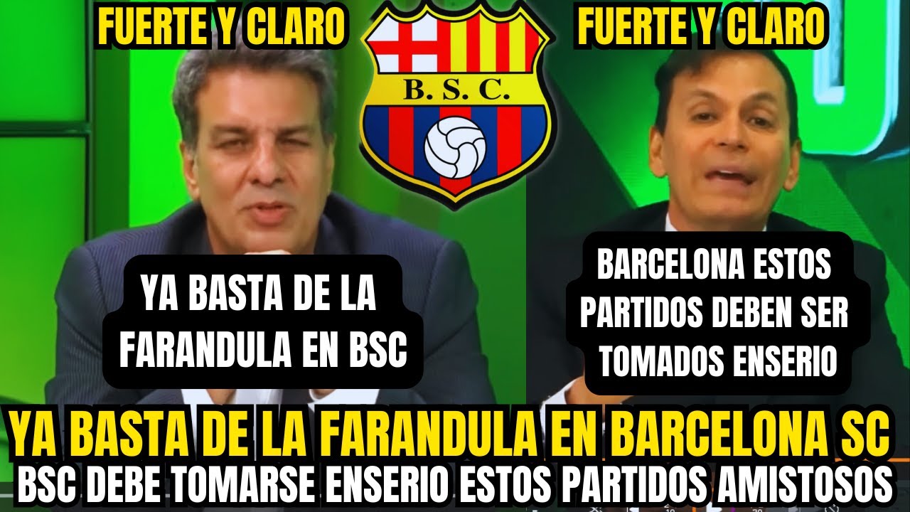 ESCÁNDALO EN BARCELONA SC PIDEN FRENAR LA FARÁNDULA Y TOMAR EN SERIO LOS PARTIDOS