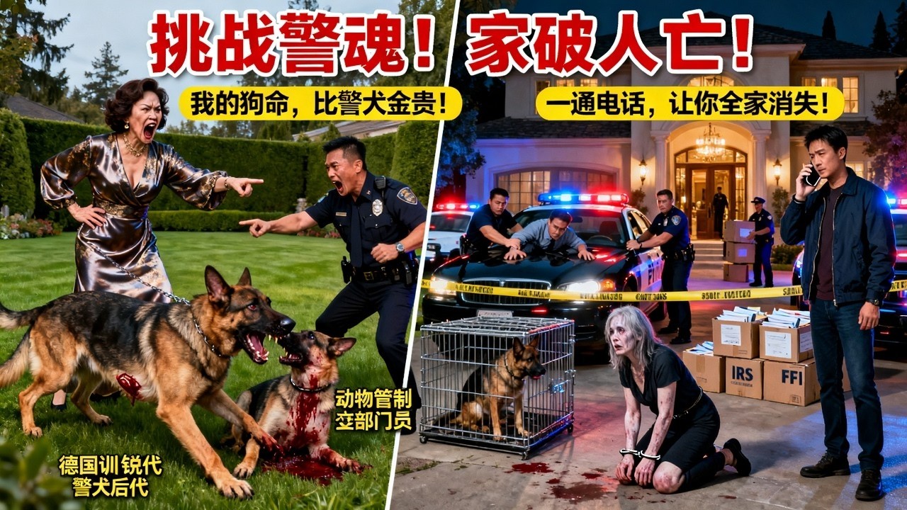 西雅圖貴婦縱容惡犬咬傷功勳警犬後代，囂張叫囂“我的狗命比你金貴”，華裔訓犬師一通電話，引爆完美風暴，全家被連根拔起！
