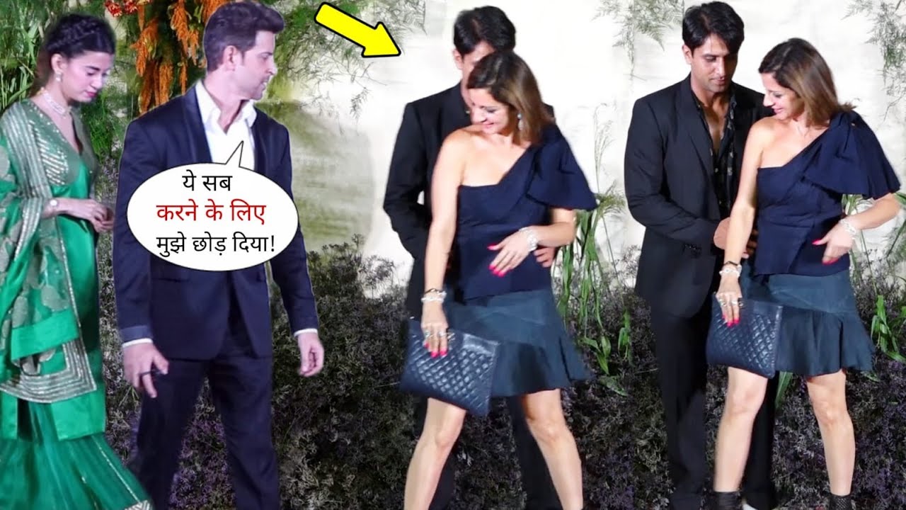 Hrithik Roshan and GF Saba Azad Suddenly meet His Ex Wife Sussanne at Ali Fazal Wedding Party