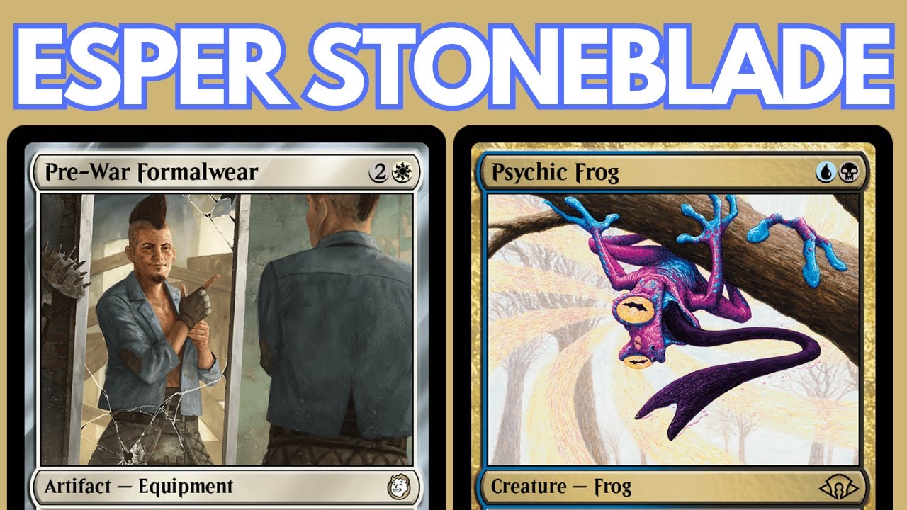 SHOWCASE CHALLENGE STONEBLADE! Legacy Esper Stoneforge Mystic w Pre-War Formalwear and 4x Tamiyo MTG