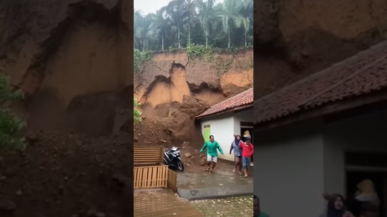 detik detiik tanah longsor hampir memakan