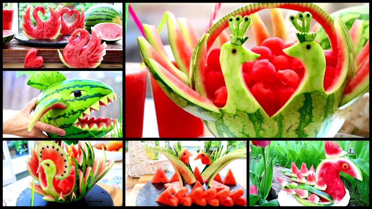 10 Creative Watermelon Ideas | Fruit & Vegetable Carving Garnish