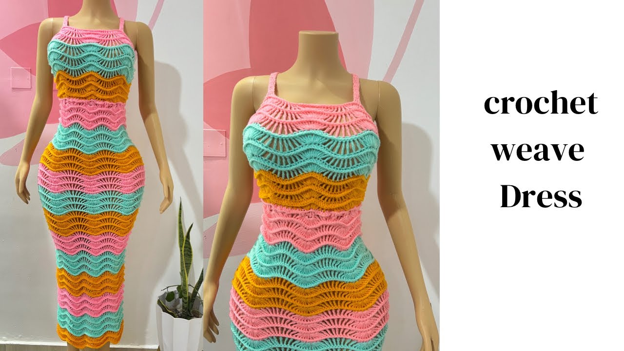 How To Crochet a Dress || Crochet Weave Dress || Final part