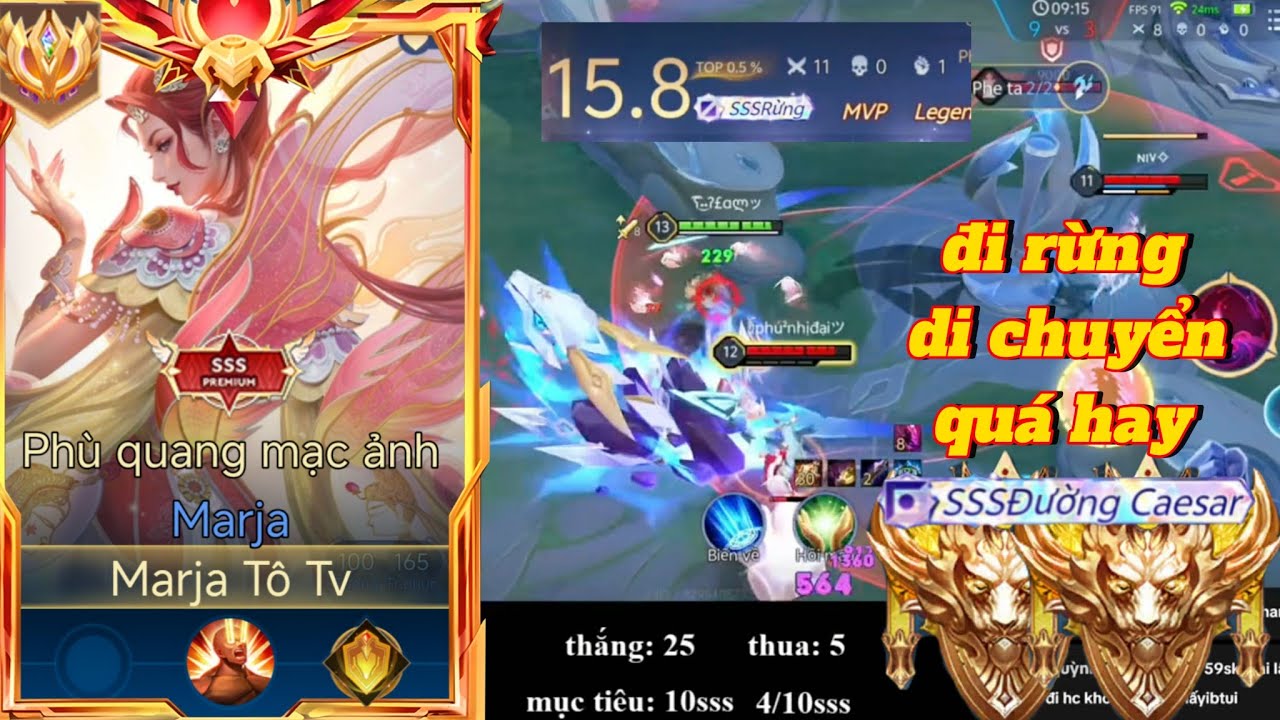 Cách mà Marja Tô đi rừng và trận đấu đạt 3sss đường rank đại cao thủ quá dễ dàng #liênquânmobile