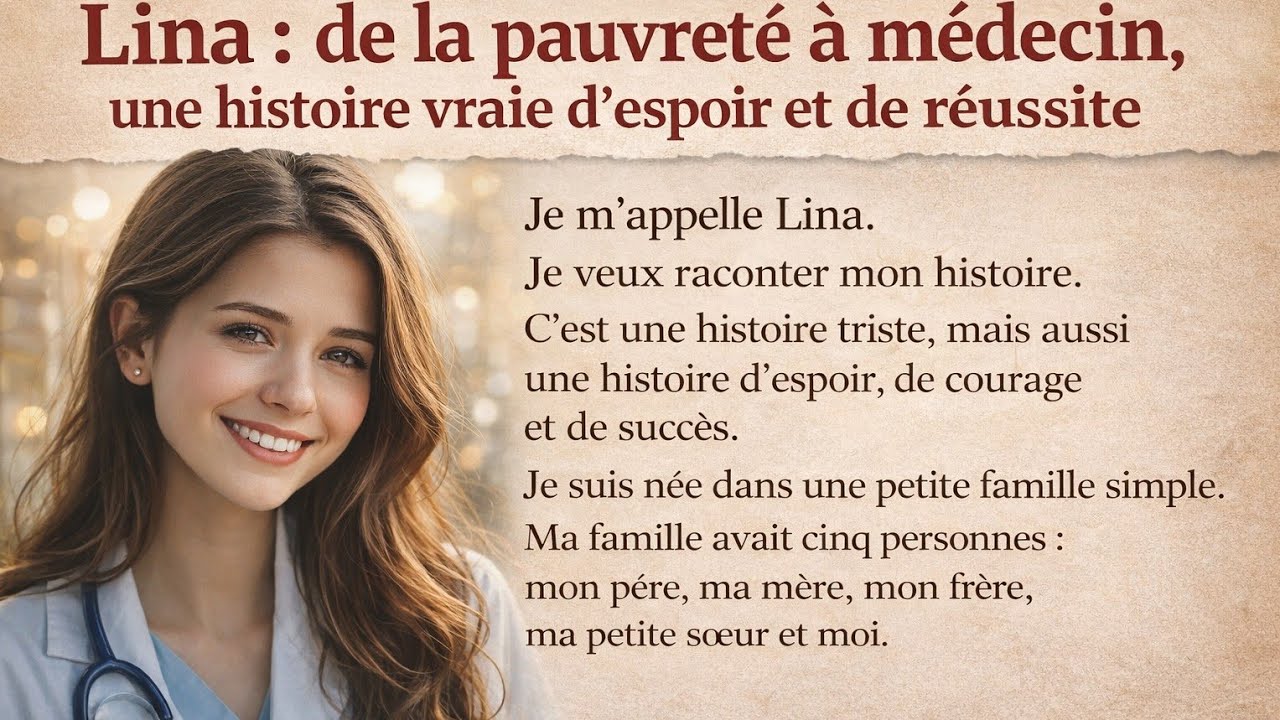Lina : de la pauvreté à médecin, une histoire vraie d’espoir et de réussite )A1/A2(