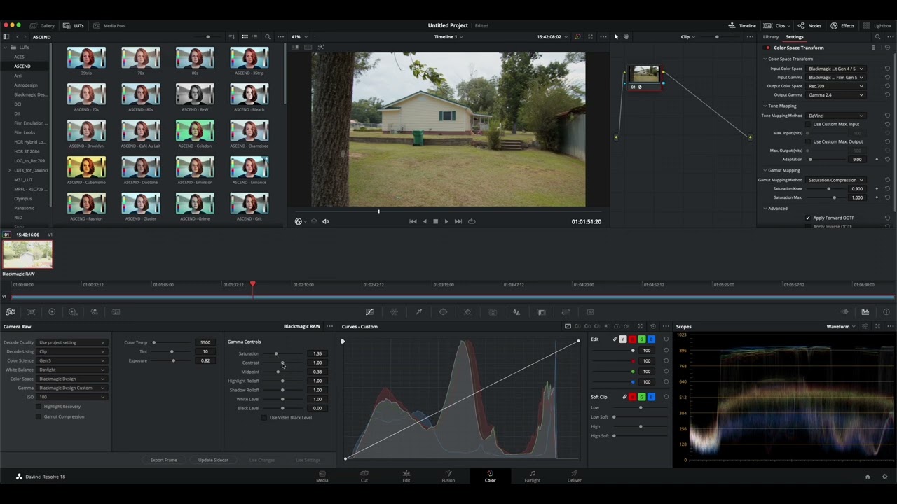 Быстрая цветокоррекция BRAW в DaVinci Resolve